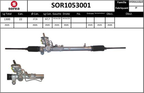 Sera SOR1053001 - Рулевой механизм, рейка autodif.ru
