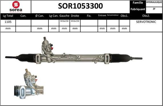 Sera SOR1053300 - Рулевой механизм, рейка autodif.ru