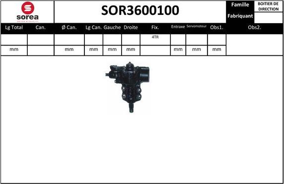 Sera SOR3600100 - Рулевой механизм, рейка autodif.ru