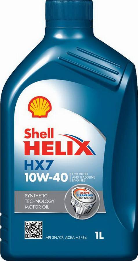 Shell 550040312 - Масло моторное полусинтетическое Shell HX-7 SAE 10W40 API SN/CF 1л autodif.ru