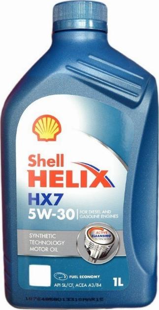 Shell 550040292 - Масло моторное на основе синтетических технологий 1л - Helix HX7 5W30 SN/CF, A3/B3/B4, MB 229.3, VW autodif.ru