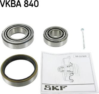 SKF VKBA 840 - Комплект подшипника ступицы колеса autodif.ru