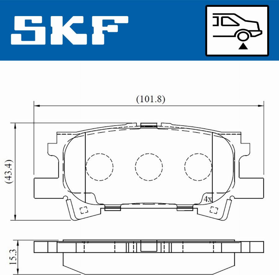 SKF VKBP 90615 - Тормозные колодки, дисковые, комплект autodif.ru