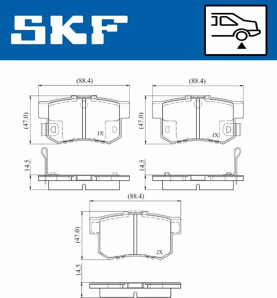 SKF VKBP 90867 A - Тормозные колодки, дисковые, комплект autodif.ru