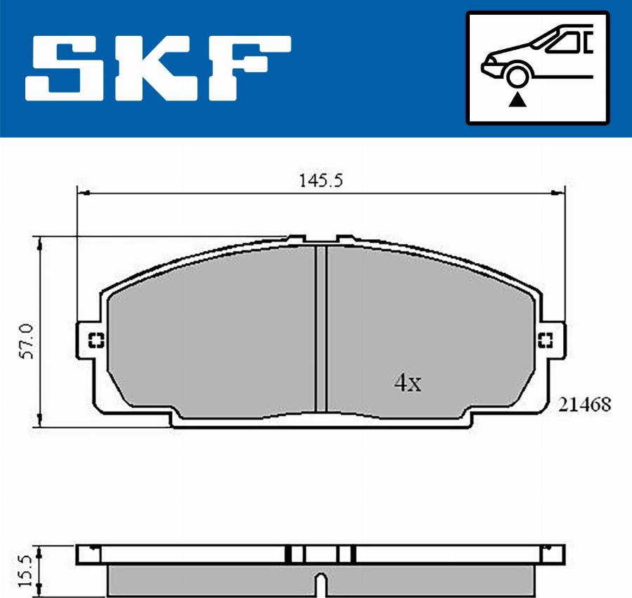 SKF VKBP 80462 - Тормозные колодки, дисковые, комплект autodif.ru