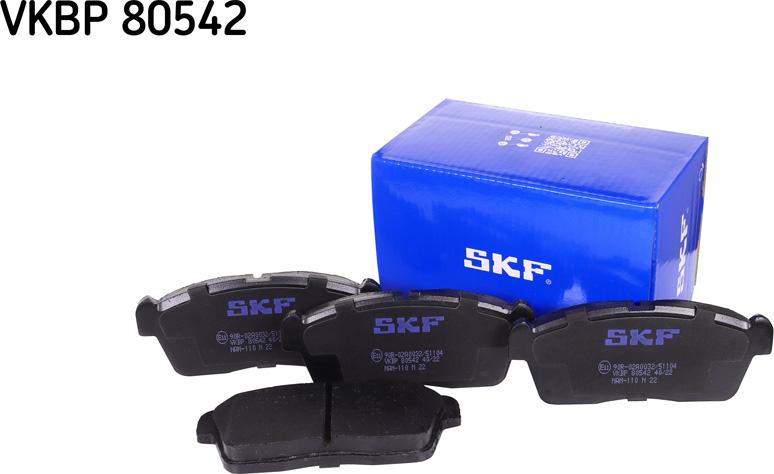 SKF VKBP 80542 - Тормозные колодки, дисковые, комплект autodif.ru