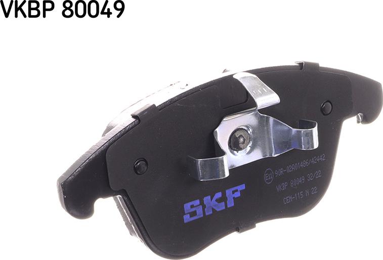 SKF VKBP 80049 - Тормозные колодки, дисковые, комплект autodif.ru