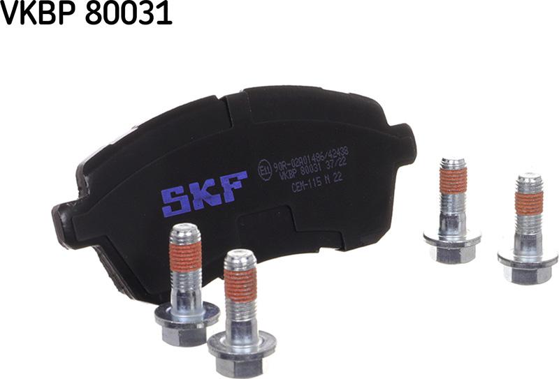 SKF VKBP 80031 - Тормозные колодки, дисковые, комплект autodif.ru