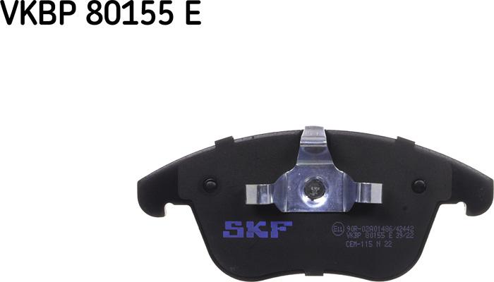 SKF VKBP 80155 E - Тормозные колодки, дисковые, комплект autodif.ru