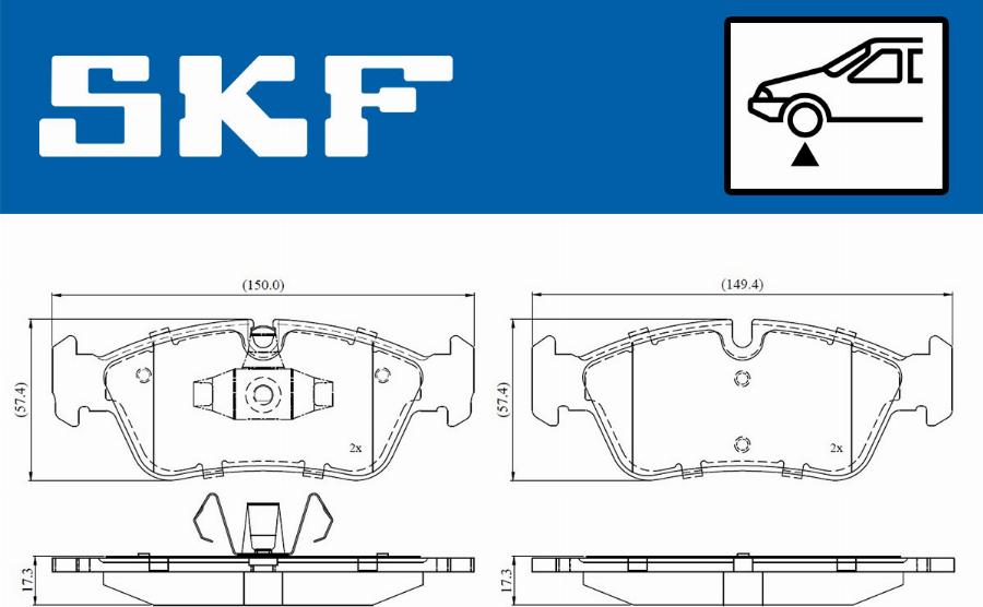 SKF VKBP 80399 - Тормозные колодки, дисковые, комплект autodif.ru