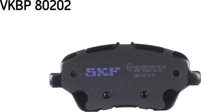 SKF VKBP 80202 - Тормозные колодки, дисковые, комплект autodif.ru