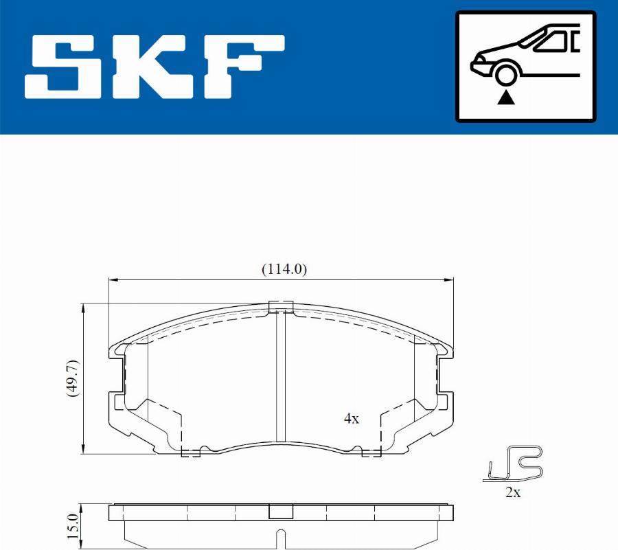 SKF VKBP 80715 A - Тормозные колодки, дисковые, комплект autodif.ru