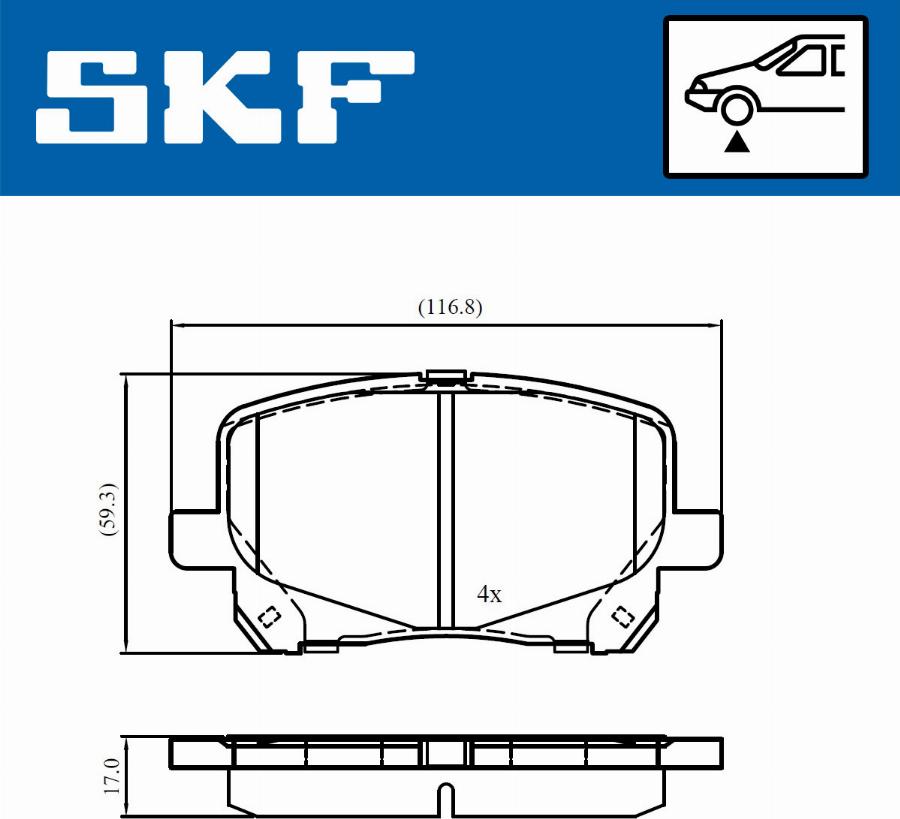 SKF VKBP 81025 - Тормозные колодки, дисковые, комплект autodif.ru