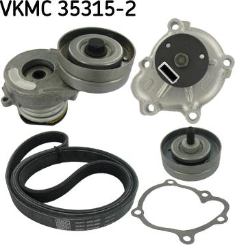 SKF VKMC 35315-2 - Водяной насос + комплект ручейковых ремней autodif.ru