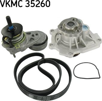 SKF VKMC 35260 - Водяной насос + комплект ручейковых ремней autodif.ru