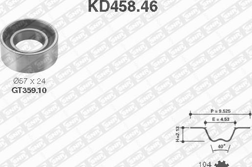 SNR KD458.46 - Комплект зубчатого ремня ГРМ autodif.ru