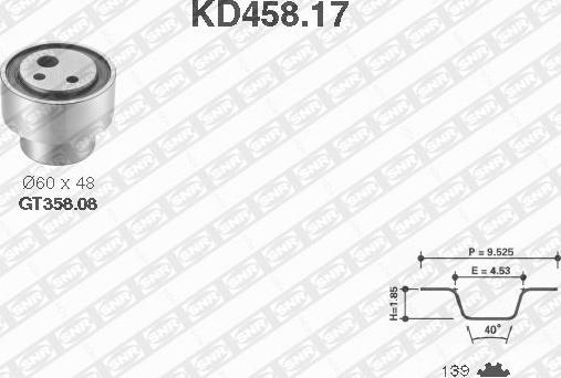 SNR KD458.17 - Комплект зубчатого ремня ГРМ autodif.ru