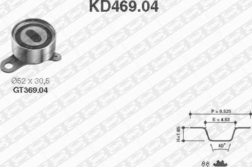 SNR KD469.04 - Комплект зубчатого ремня ГРМ autodif.ru