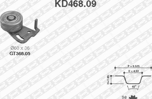 SNR KD468.09 - Комплект зубчатого ремня ГРМ autodif.ru