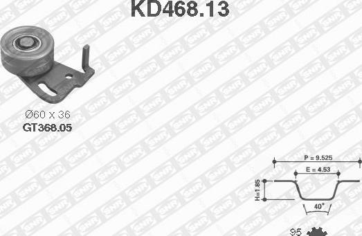 SNR KD468.13 - Комплект зубчатого ремня ГРМ autodif.ru