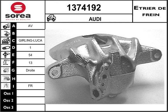 SNRA 1374192 - Тормозной суппорт autodif.ru