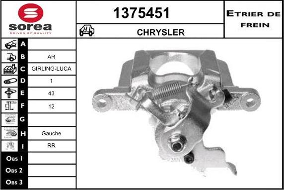 SNRA 1375451 - Тормозной суппорт autodif.ru