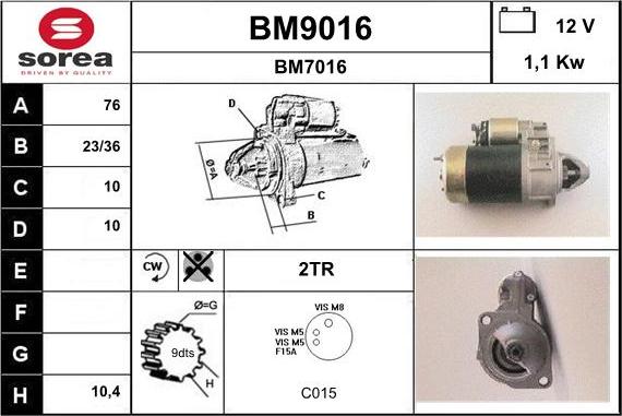 SNRA BM9016 - Стартер autodif.ru