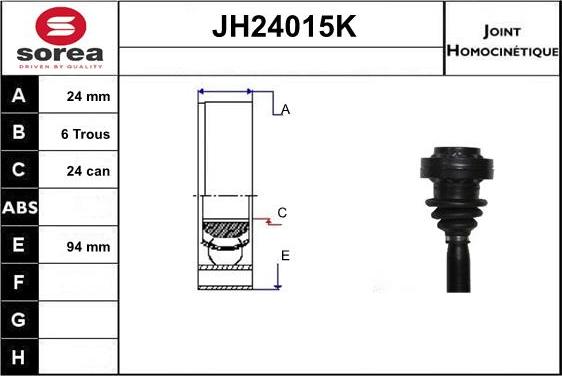 SNRA JH24015K - Шарнирный комплект, ШРУС, приводной вал autodif.ru