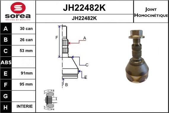 SNRA JH22482K - Шарнирный комплект, ШРУС, приводной вал autodif.ru