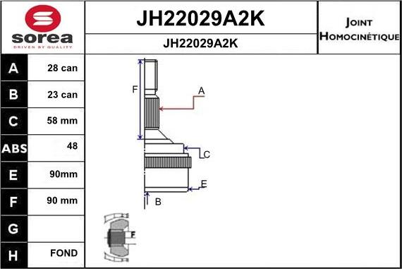 SNRA JH22029A2K - Шарнирный комплект, ШРУС, приводной вал autodif.ru