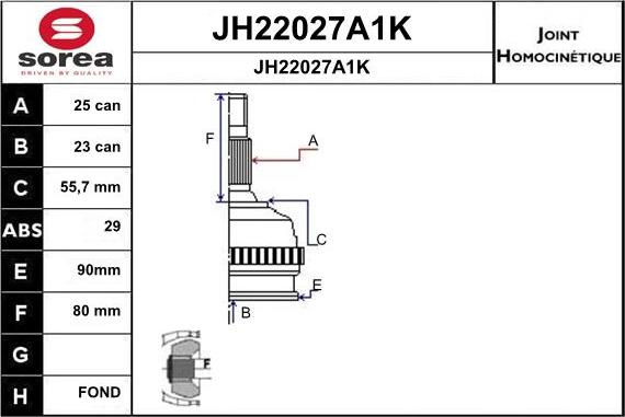 SNRA JH22027A1K - Шарнирный комплект, ШРУС, приводной вал autodif.ru
