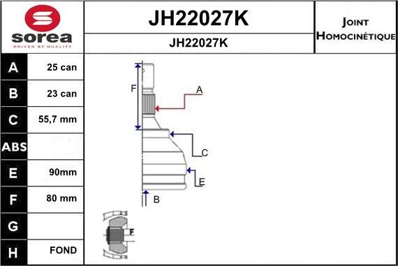 SNRA JH22027K - Шарнирный комплект, ШРУС, приводной вал autodif.ru