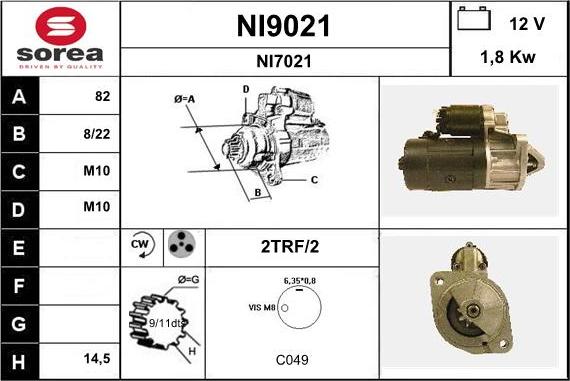 SNRA NI9021 - Стартер autodif.ru