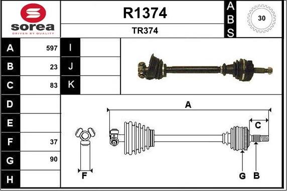 SNRA R1374 - Приводной вал autodif.ru