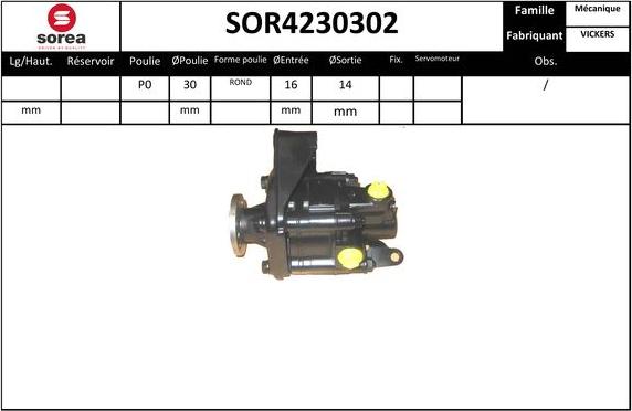 SNRA SOR4230302 - Гидравлический насос, рулевое управление, ГУР autodif.ru