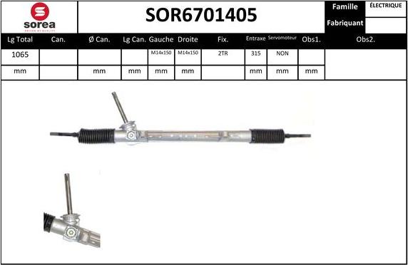 SNRA SOR6701405 - Рулевой механизм, рейка autodif.ru