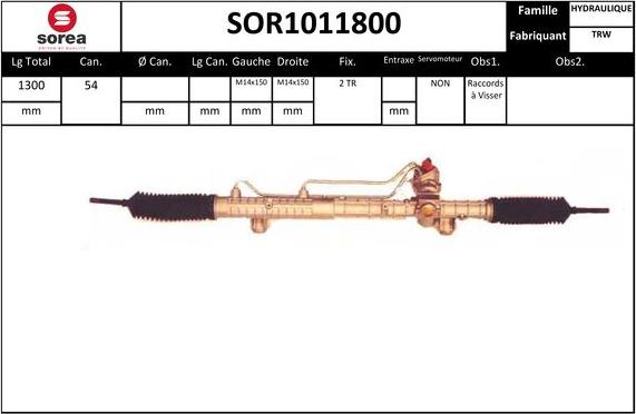 SNRA SOR1011800 - Рулевой механизм, рейка autodif.ru