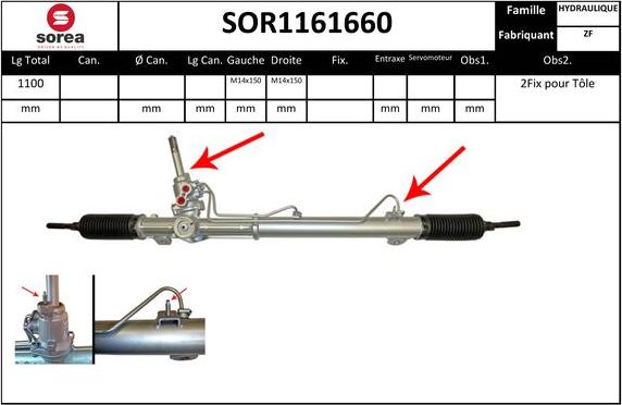 SNRA SOR1161660 - Рулевой механизм, рейка autodif.ru