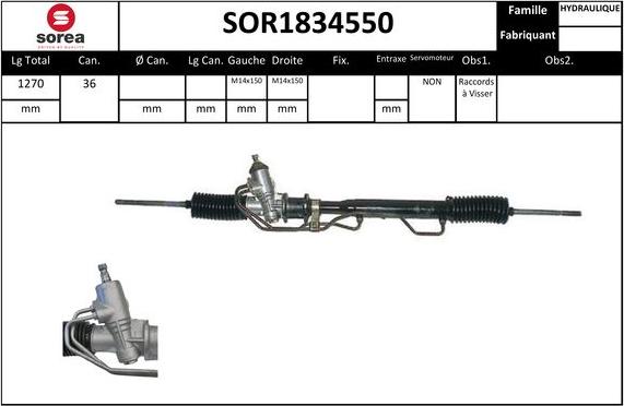 SNRA SOR1834550 - Рулевой механизм, рейка autodif.ru