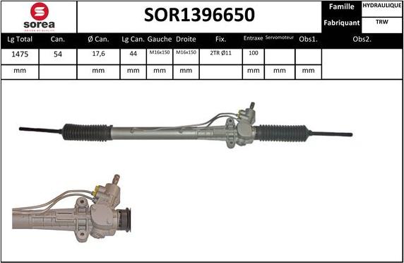 SNRA SOR1396650 - Рулевой механизм, рейка autodif.ru
