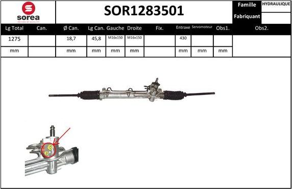 SNRA SOR1283501 - Рулевой механизм, рейка autodif.ru