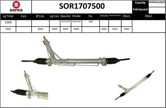 SNRA SOR1707500 - Рулевой механизм, рейка autodif.ru