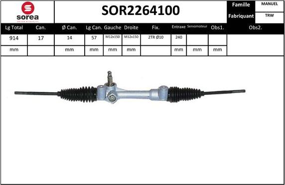 SNRA SOR2264100 - Рулевой механизм, рейка autodif.ru