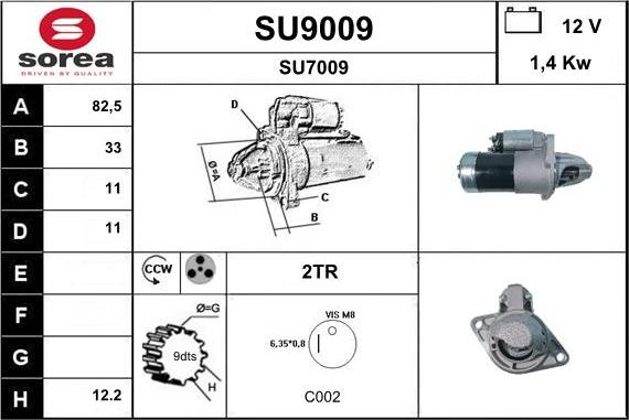 SNRA SU9009 - Стартер autodif.ru