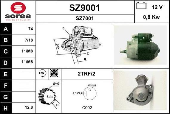 SNRA SZ9001 - Стартер autodif.ru