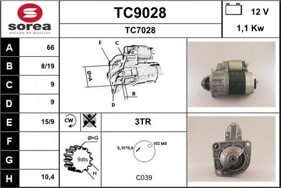 SNRA TC9028 - Стартер autodif.ru