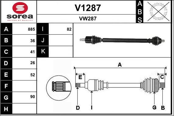 SNRA V1287 - Приводной вал autodif.ru