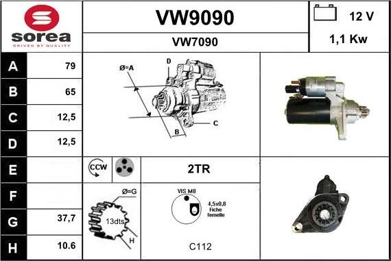 SNRA VW9090 - Стартер autodif.ru