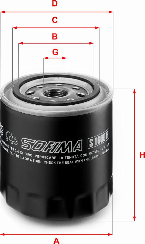 Sofima S 1600 R - Масляный фильтр autodif.ru