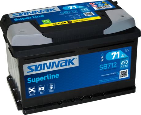 Sonnak SB712 - Стартерная аккумуляторная батарея, АКБ autodif.ru